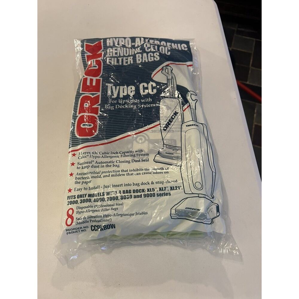 6-Pack Oreck CC Hypo-Allergenic CELOC Vacuum Filter Bags CC - CCPK8DW NEW